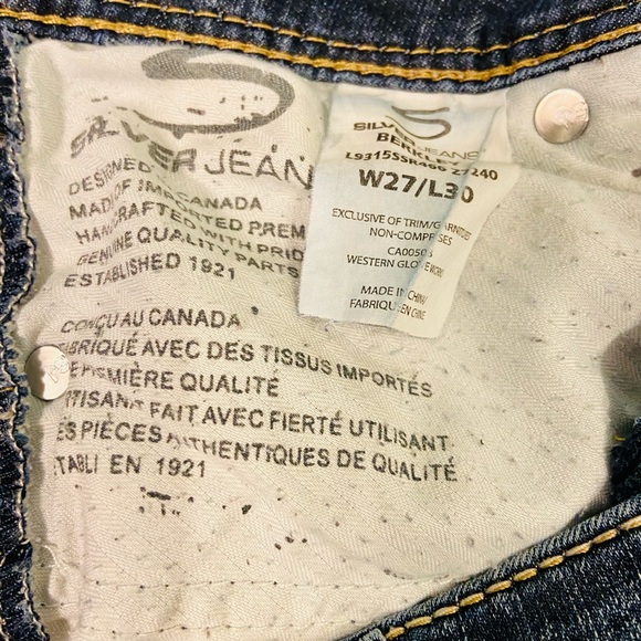 Silver Jeans Berkeley Straight Dark Denim Jeans size W27/ L30 - Picture 4 of 10